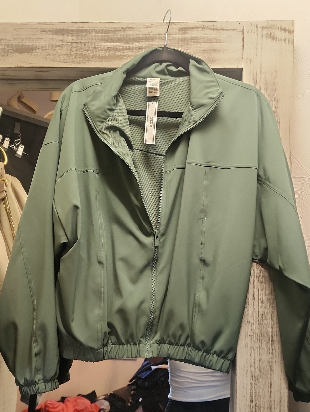 PINK Victoria's Secret Military Green Bomber Jacket